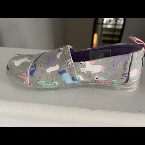Toms Alpargata unicorn glitter slip ons
